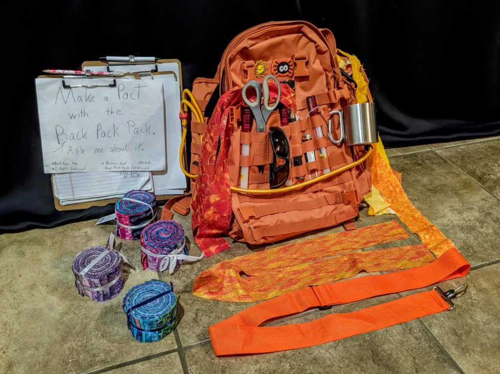 backpack pack orange pack pact maker photo with new fabric for making patcs